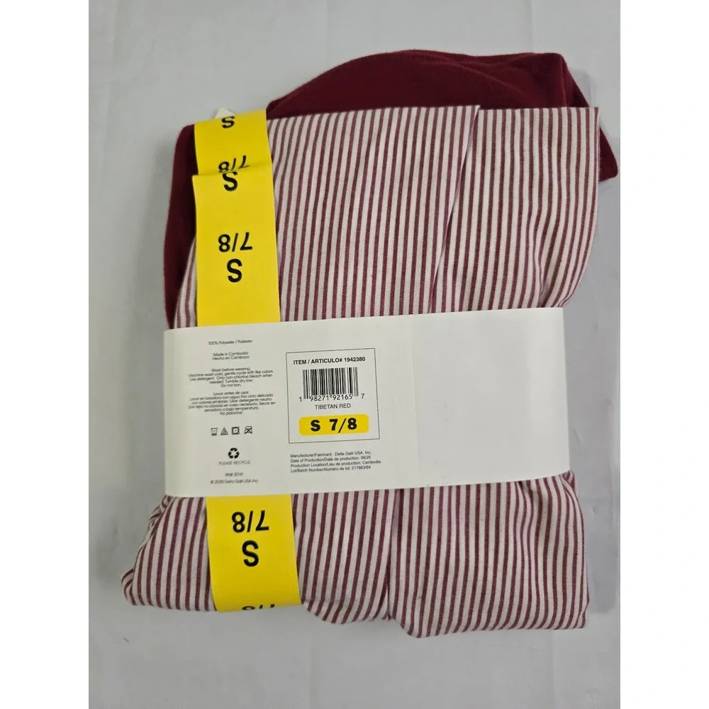 Calvin Klein Youth 3 Piece Sleep Set Tibetan Red Stripe Pajamas 7/8 1942380 NWT
